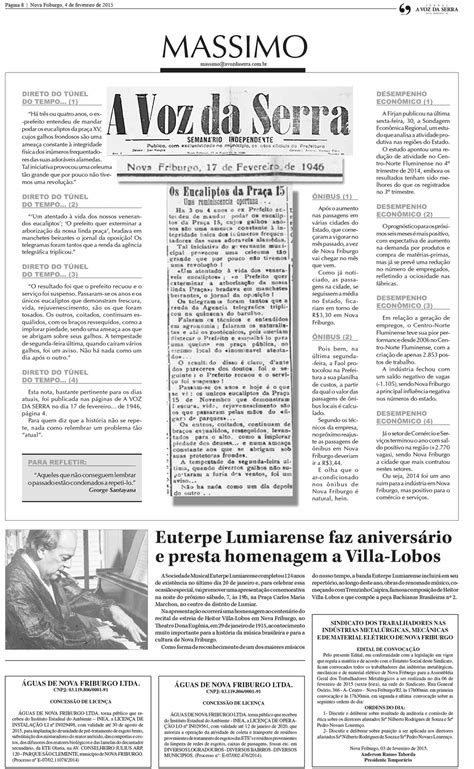 Edição De 04 De Fevereiro De 2015 Jornal A Voz Da Serra