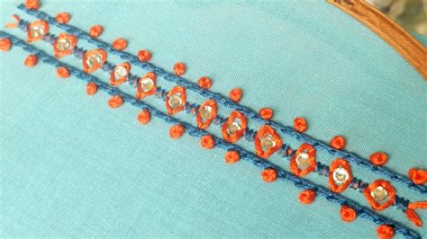 Easy Border Design For Dress Sleeves Neckline Hand Embroidery Work