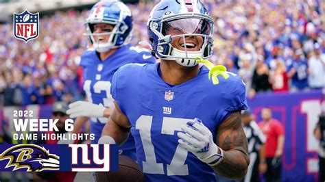 Baltimore Ravens Vs New York Giants 2022 Week 6 Game Highlights