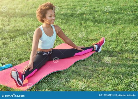 Cute Female Child Doing The Splits In Park Stock Image Image Of