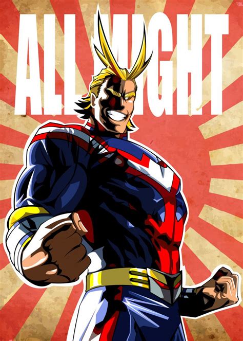All Might Poster By Fill Artwork Displate My Hero Academia Manga