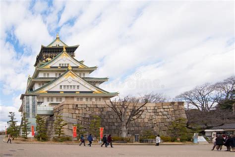Tourist Visit Osaka Castle In Winter Osakajapan Editorial Photography
