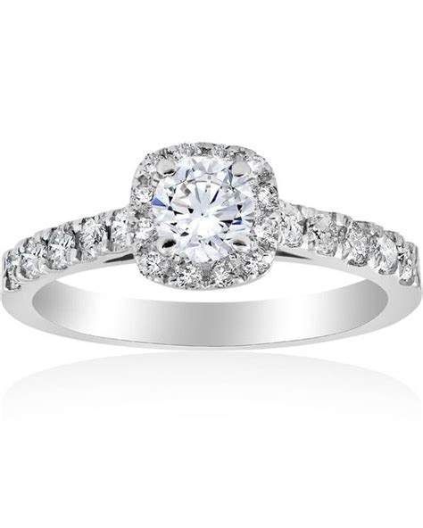 Pompeii3 1ct Cushion Halo Diamond Engagement Ring In Metallic Lyst