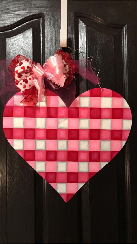 Valentines Day Door Hanger Single Heart Door Hanger Valentines Etsy