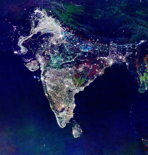 Hii Guys Satellite Image Of Our India During Diwali Nightcolorful