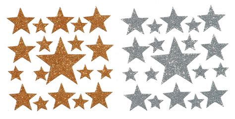 Darice Foamies Glitter Star Stickers Assorted Sizes 38 Pieces