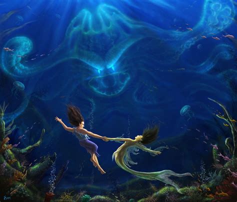 Deep Blue Picture Big By Zhi Jiang Jazzjiang Mermaids And Mermen