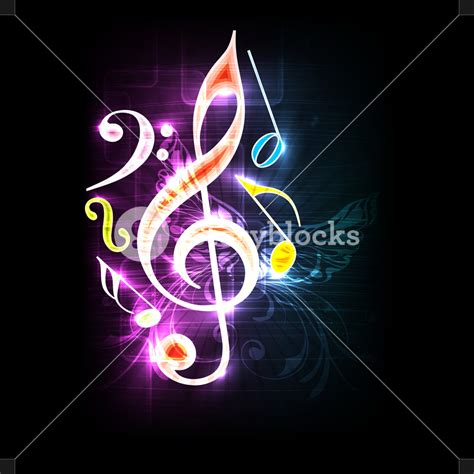 Musical Symbols On Colorful Abstract Background Royalty Free Stock