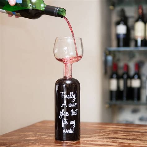 The Wine Bottle Glass Holds A Whole Bottle The Present Finder