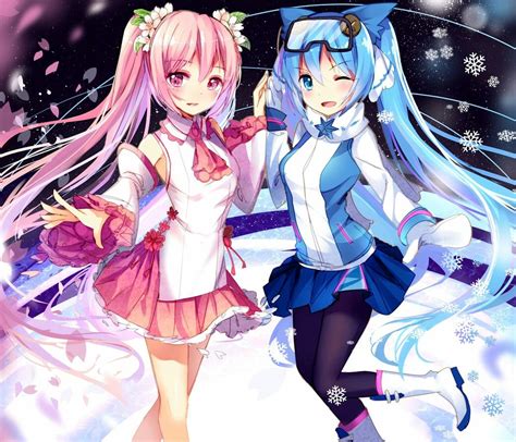 Two Cute Twin Tail Girl Which One You Prefer Blue Or Pink Animegirl