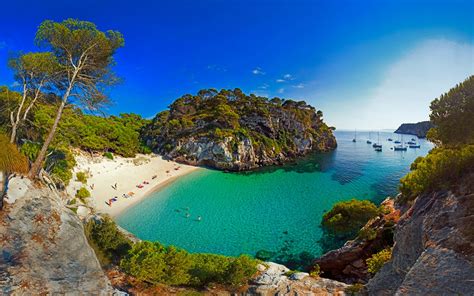 Nature Landscape Beach Sea Sand Spain Island Trees Boat