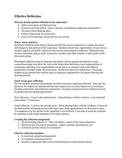Writing A Reflection Paper Sample