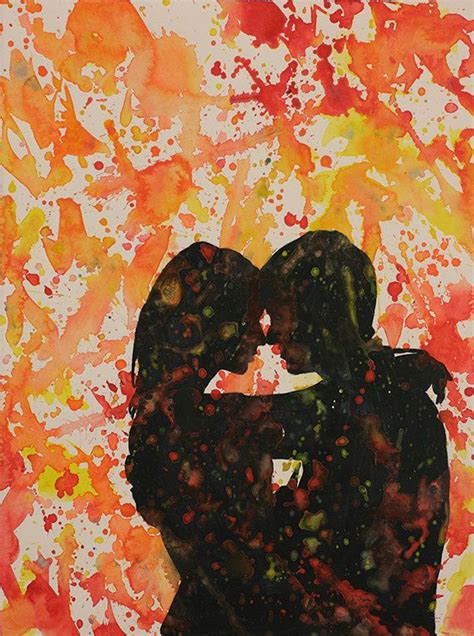 Romantic Art Watercolor Painting Couple Kissing Wall Art Fine Art Print