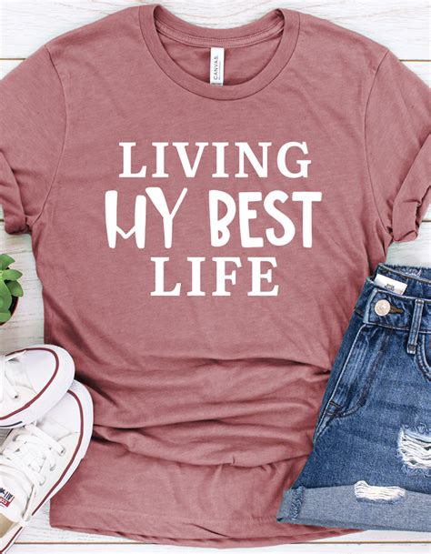 Living My Best Life Shirt Motivational Shirt Women Short Etsy Short