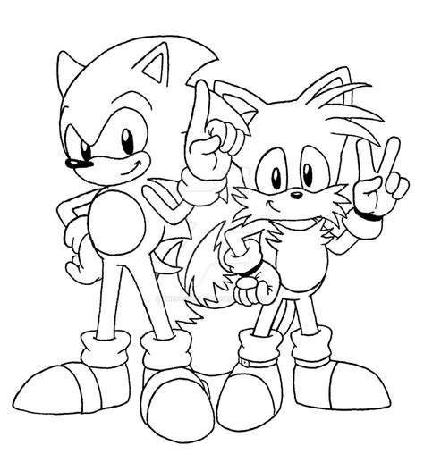 Free Printable Tails Sonic Coloring Pages Classic Sonic And Tails
