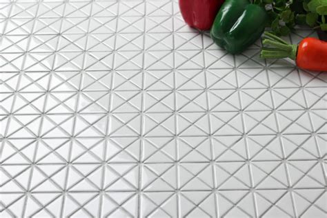 1 Cheap Pure White Glossy Porcelain Triangle Tile Mosaics For Sale
