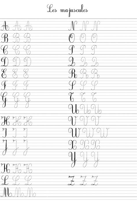 De A à Z Écrire En Cursive Alphabet à Imprimer Cahier Décriture