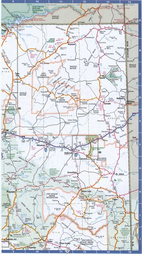 Map Of Arizona Northern Free Highway Road Map Az With Cities Towns