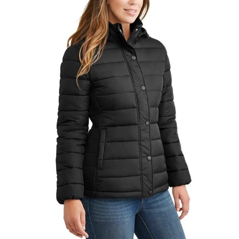 Time And Tru Time And Tru Womens Hooded Puffer Jacket
