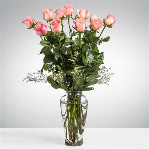 Dozen Long Stemmed Pink Roses In Roswell Nm Accent Flowers