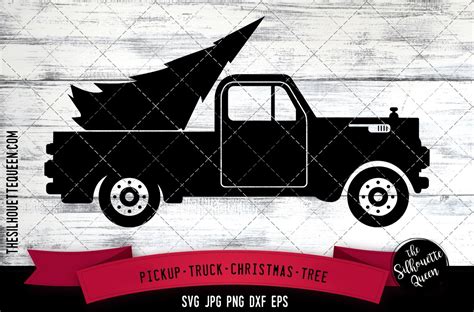 Pickup Truck Christmas Tree Cut File Svg Svgs Design Bundles