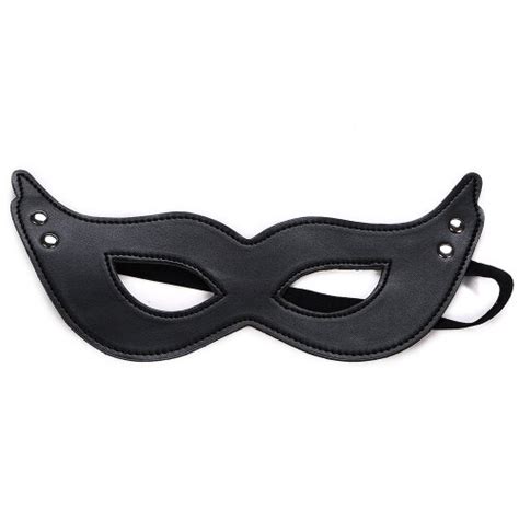 pretty pussy black faux leather cat mask on onbuy