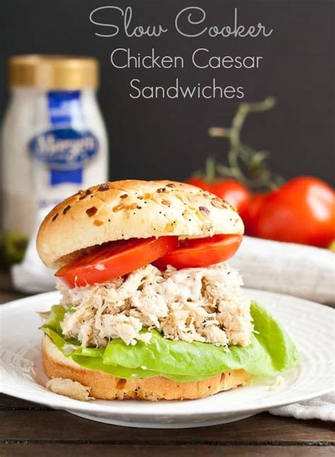 Slow Cooker Chicken Caesar Sandwich Neighborfood