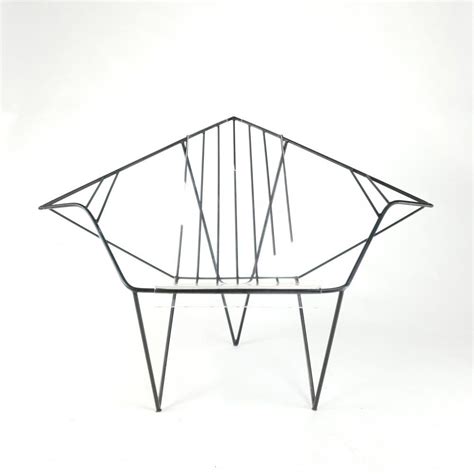 For Sale Large Sculptural Wire Frame Lounge Chair With Plexiglass