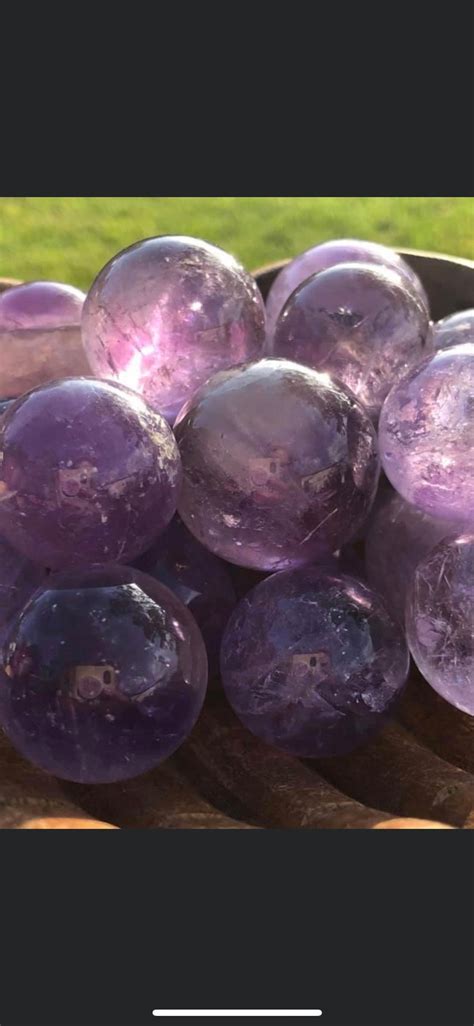 Amethyst Orbs Spheres Purple Color Orbs Meditation Etsy