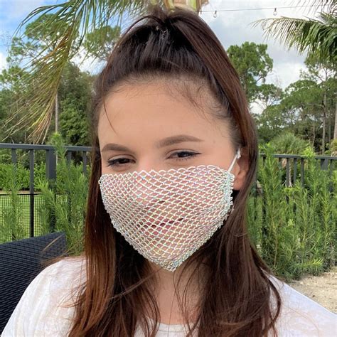 Breathable Mesh Face Mask Lightweight Adjustable Crystals Etsy