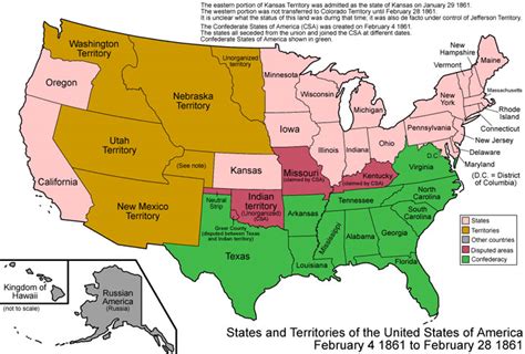 Civil War Map Confederate States And Union States
