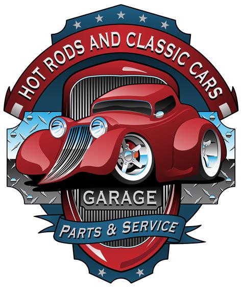 Hot Rods And Classic Cars Garage Vintage Sign Vector Illustration