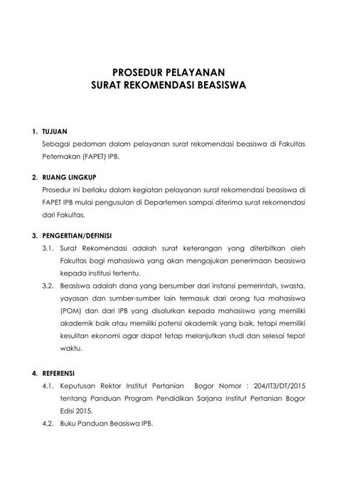 PDF Pelayanan Pembuatan Surat Rekomendasi Beasiswa DOKUMEN TIPS