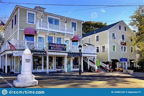 Charming Downtown Kennebunkport Maine In Autumn Editorial Photography