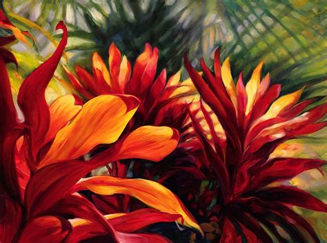 Topical Foliage Painting By Laurie Snow Hein Fine Art America