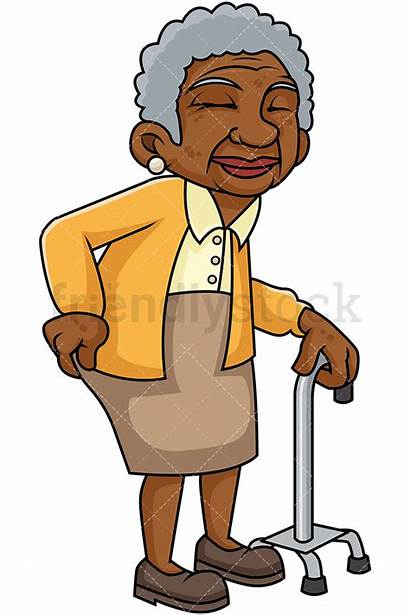 Woman Hip Pain Cartoon Clipart Walking Stick