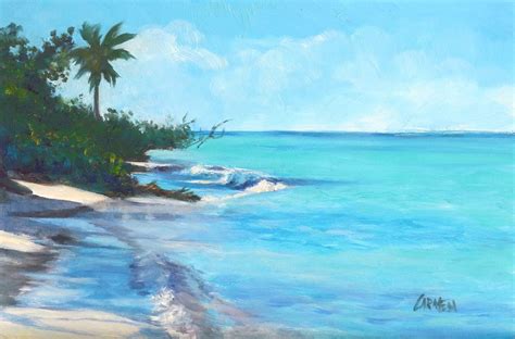 Seascape Artists International Beach Paradise Oil Painting On Canvas