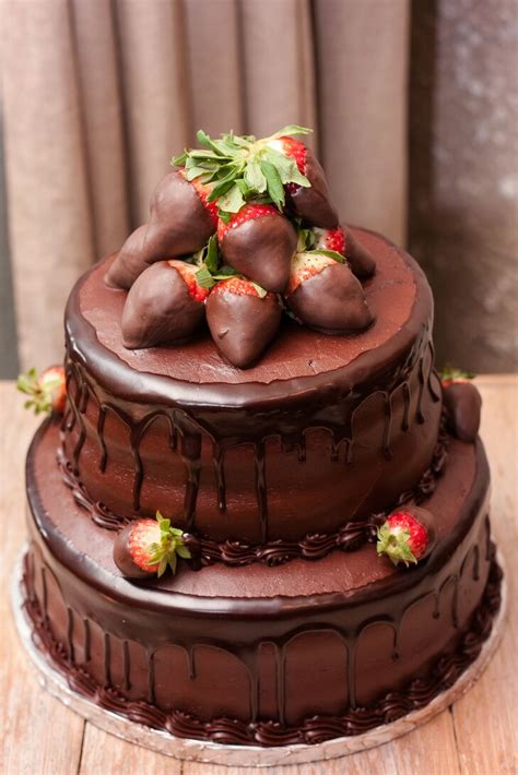 Two Tier Round Chocolate Wedding Cake
