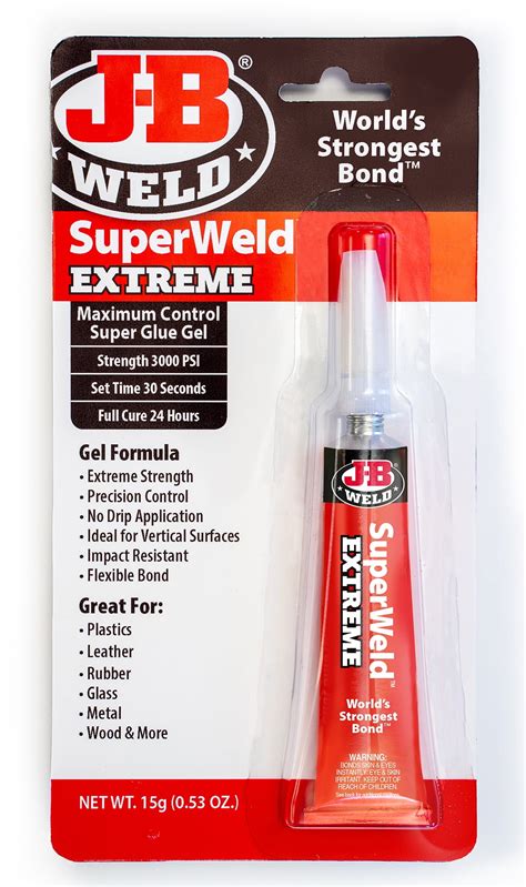 J-B Weld 33400 Fiber Fix Extreme High Strength Glue Gel, Clear