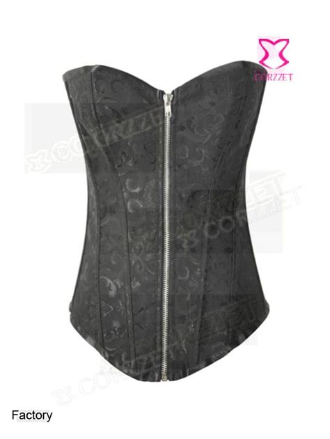 2340 Victorian Jacquard Tapestry Overbust Zipper Corset Steampunk Corsets And Bustiers Guangzhou