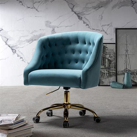 Looking to redesign your home office or upgrade your seating situation at work? Lydia Tufted Velvet Upholstery Mid Century Modern Task ...