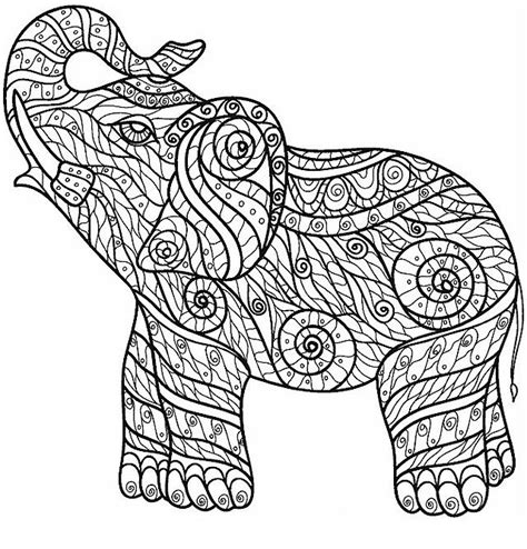 19 Elephant Mandala Coloring Pages