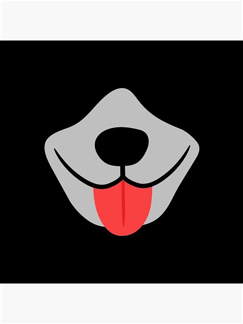 Funny Hand Drawn Close Up Dog Mouth Tongue Out Poster For Sale By