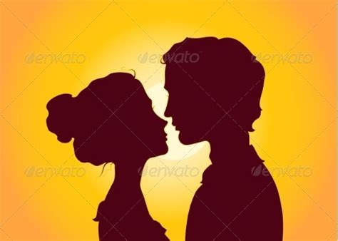 Sunset Silhouettes Of Kissing Couple Sunset Silhouette Kissing In The Rain Sillouette Art
