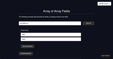 React Hook Form Usefieldarray Nested Arrays Codesandbox