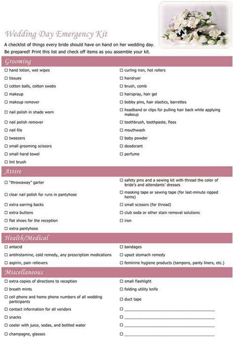 A Must Have Wedding Day Checklist Wedding Checklist Wedding Preparation