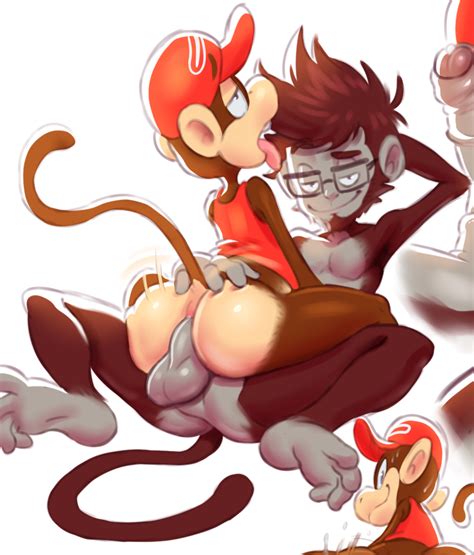 Rule 34 Anal Anal Sex Archimedes Kong Diddy Kong Erection Gay Gay Sex Gerkk Hand On Ass Hand