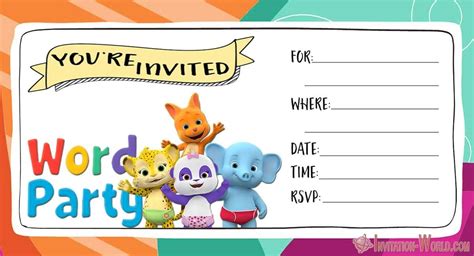 It s a party free printable. Word Party Invitation Cards | Invitation World