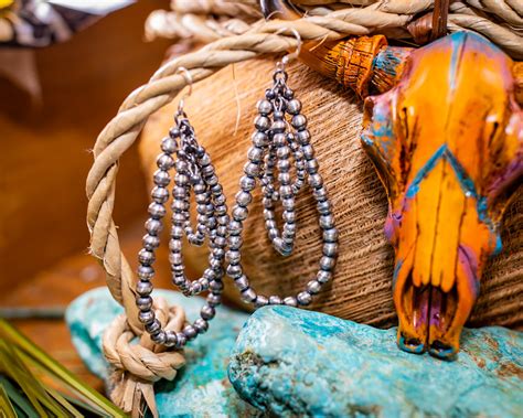 Navajo Pearl Earrings Native American Turquoise Jewelry Dakota Sky