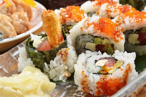 Japanese Sushi Rolls Stock Photo Image Of Delicacy Cuisine 33330350